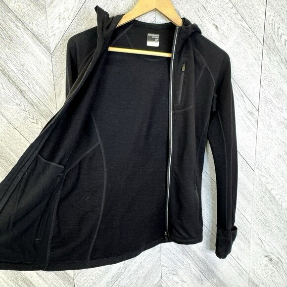 Icebreaker Merino GT Womens Size Small Full Zip Hooded Jacket Black Wool - Picture 5 of 6
